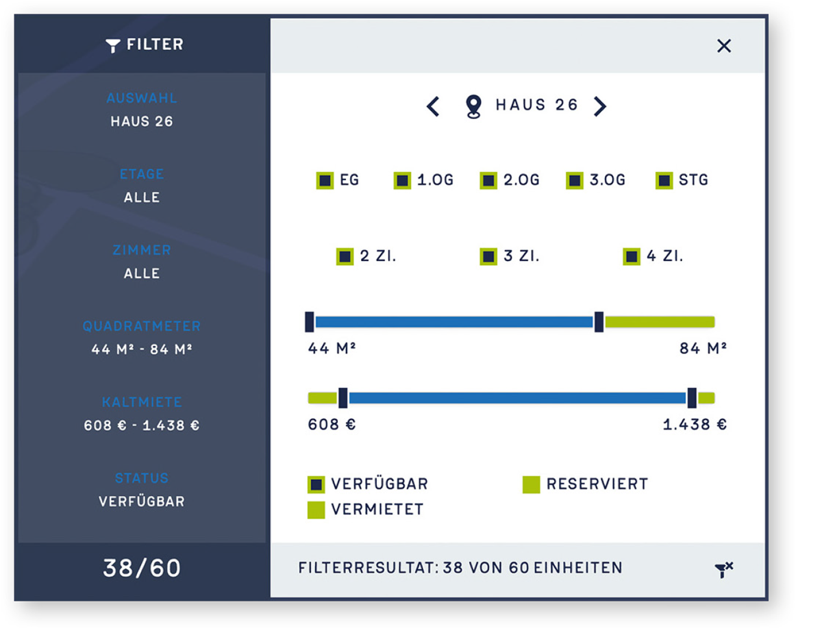 Wohnungsfinder Filter Panel